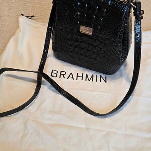 Brahmin Glossy Black Crossbody Bag